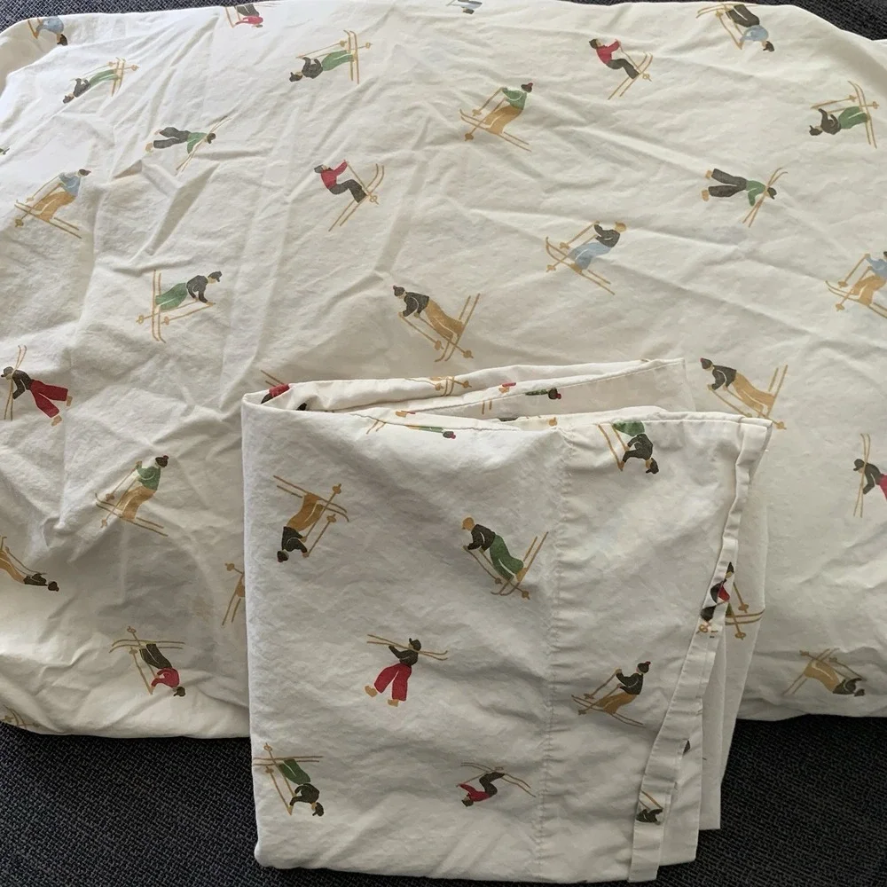 Pottery Barn Skiers Organic Fitted Sheet Pillowcases